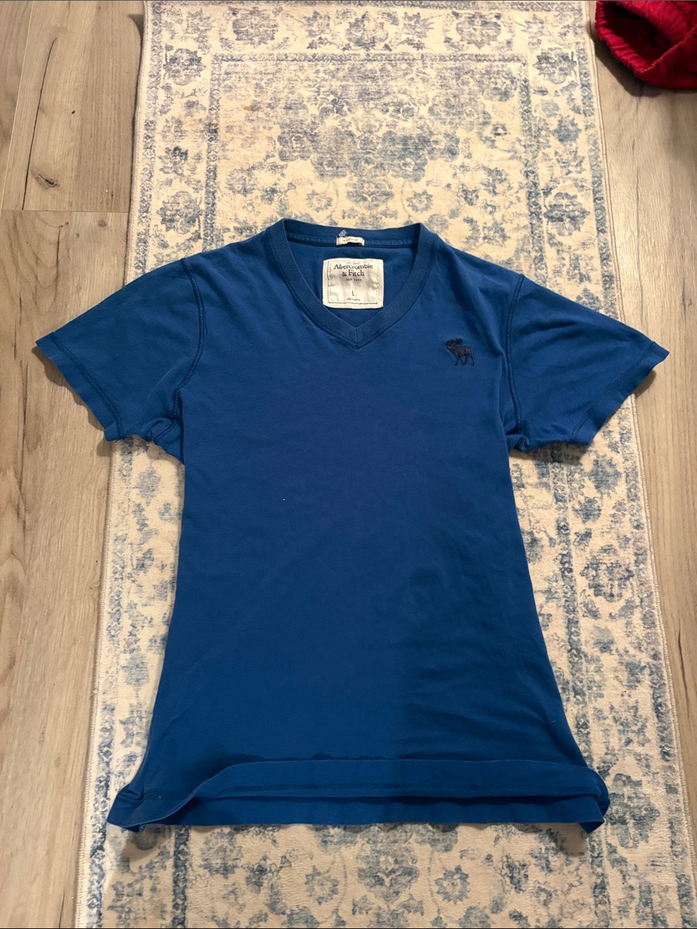 Abercrombie & Fitch Men's V-Neck Polo Tee - Royal Blue